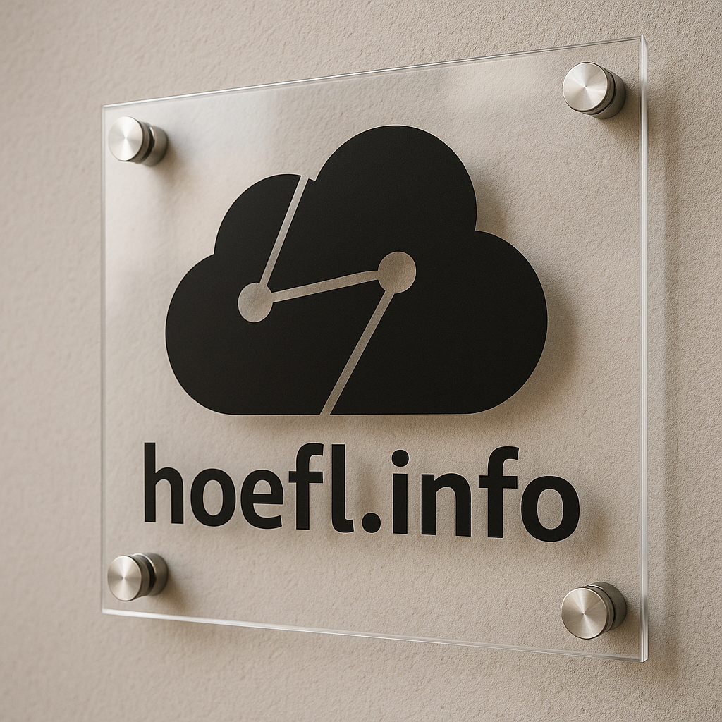Transparentes Acrylschild mit Schriftzug